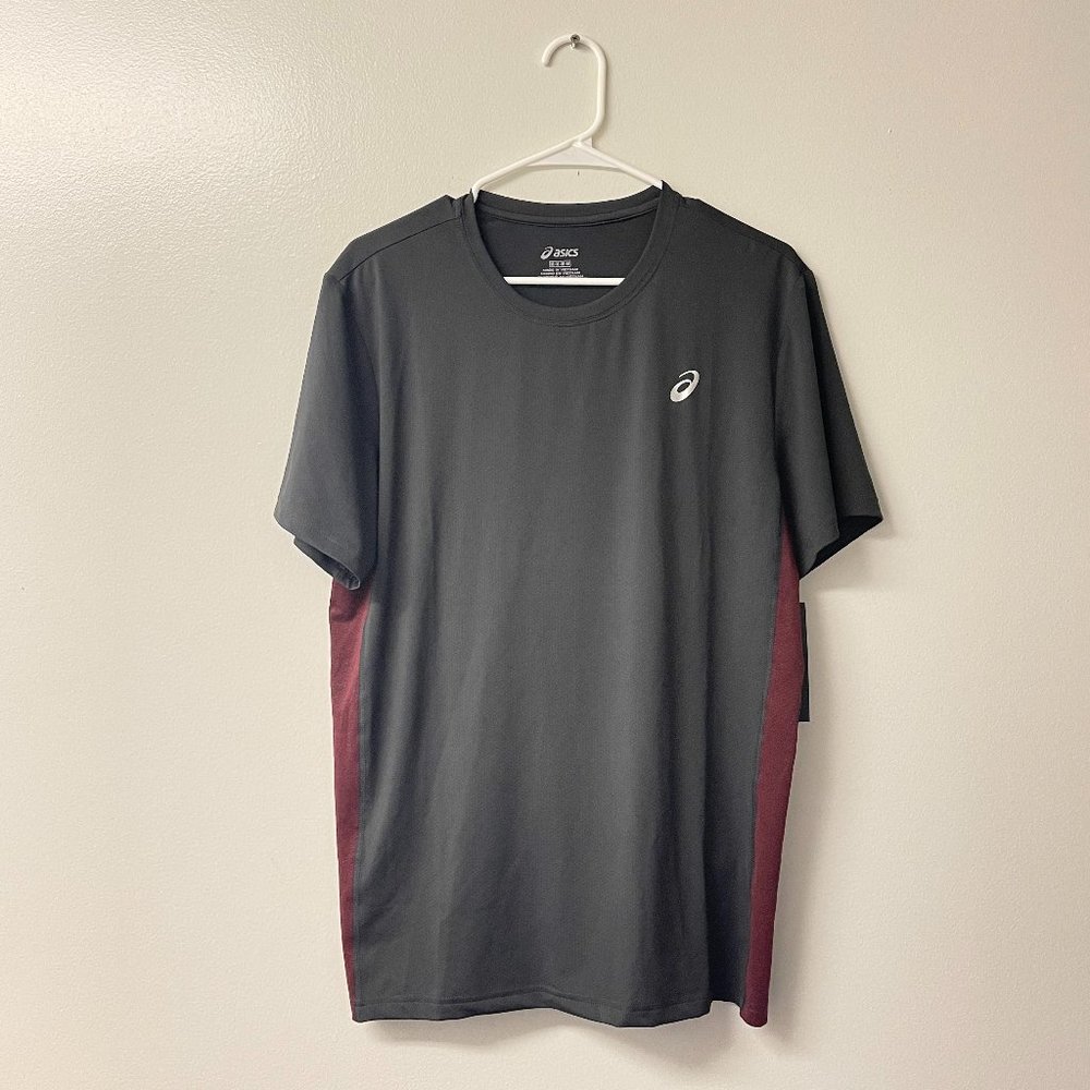 NWT! ASICS Men's All Sport Stripe Short Sleeve Top